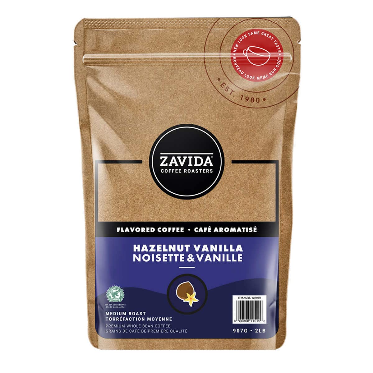 Zavida - Hazelnut Vanilla Whole Bean Coffee 2 x 907 g Bags