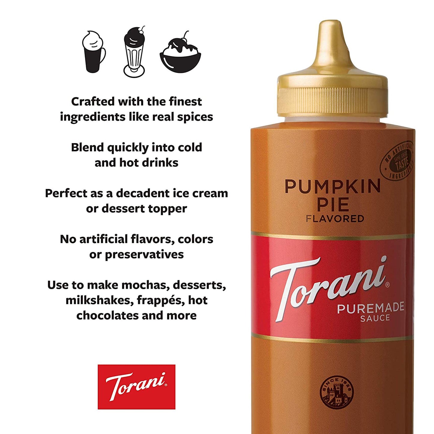 Torani Puremade Pumpkin Pie Squeeze Sauce, 16.5 Fluid Ounce, 468 g