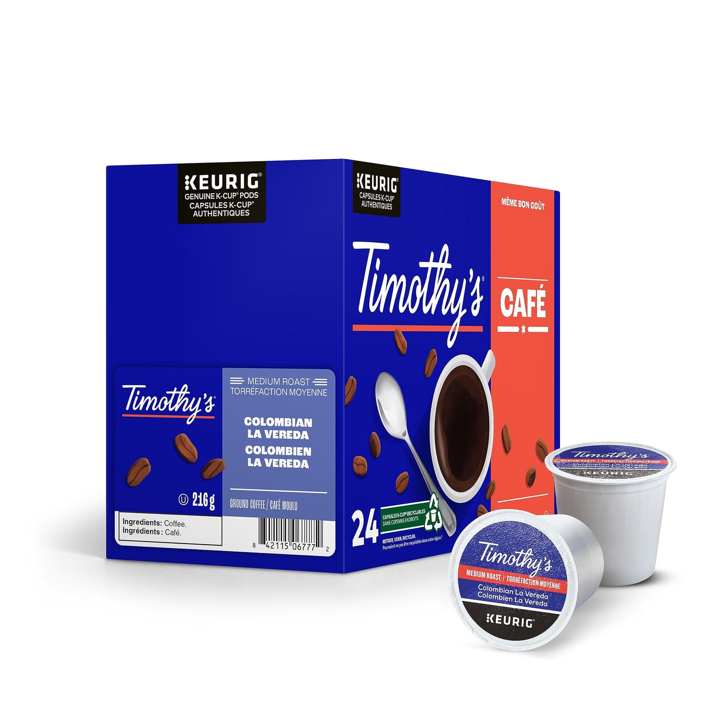 Timothy’s Colombian La Vereda, K-Cup Coffee Pods, 24/96 Count