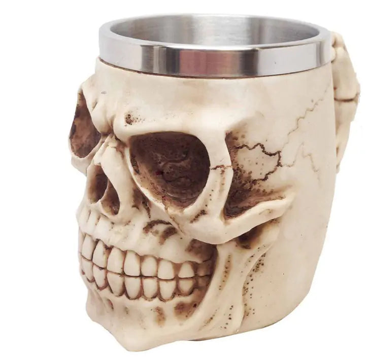 3D Skull Mug - Stainless Steel Knight Coffee Cup