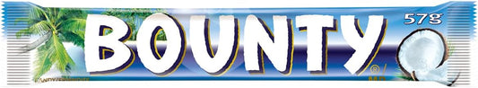 BOUNTY, Coconut Milk Chocolate Bar, Full Size Bar, 57g (Pack of 24)