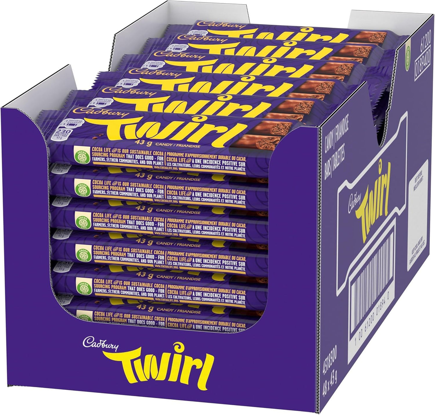 Cadbury Twirl Chocolate Fingers, 43g (Pack of 48)
