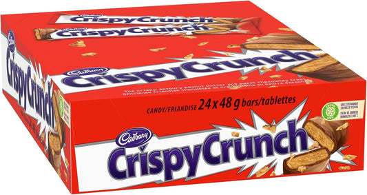 Cadbury Crispy Crunch Full Size Chocolatey Candy Bars, Individually Wrapped, 48g (Pack of 24 Candy Chocolate Bars)