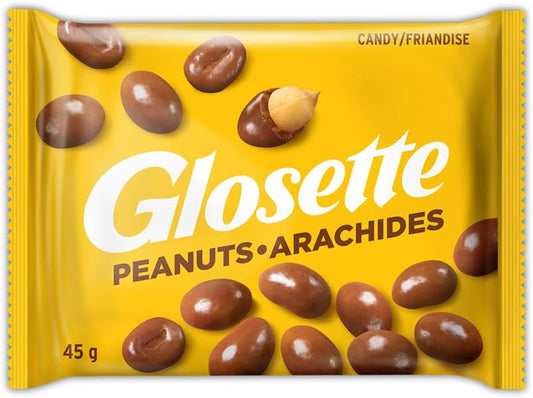 Hershey Glosette Chocolate Covered Peanut Candy Bars, Individually Wrapped, 45g (Pack of 18 Candy Chocolate Bars)
