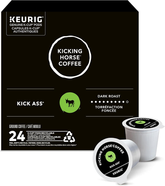 2 Pack x Kicking Horse Kick Ass Coffee Pods – 48 (2x24 Count) Keurig K-Cup Pods | Bold, Dark Roast, Organic, Fairtrade (Copy)
