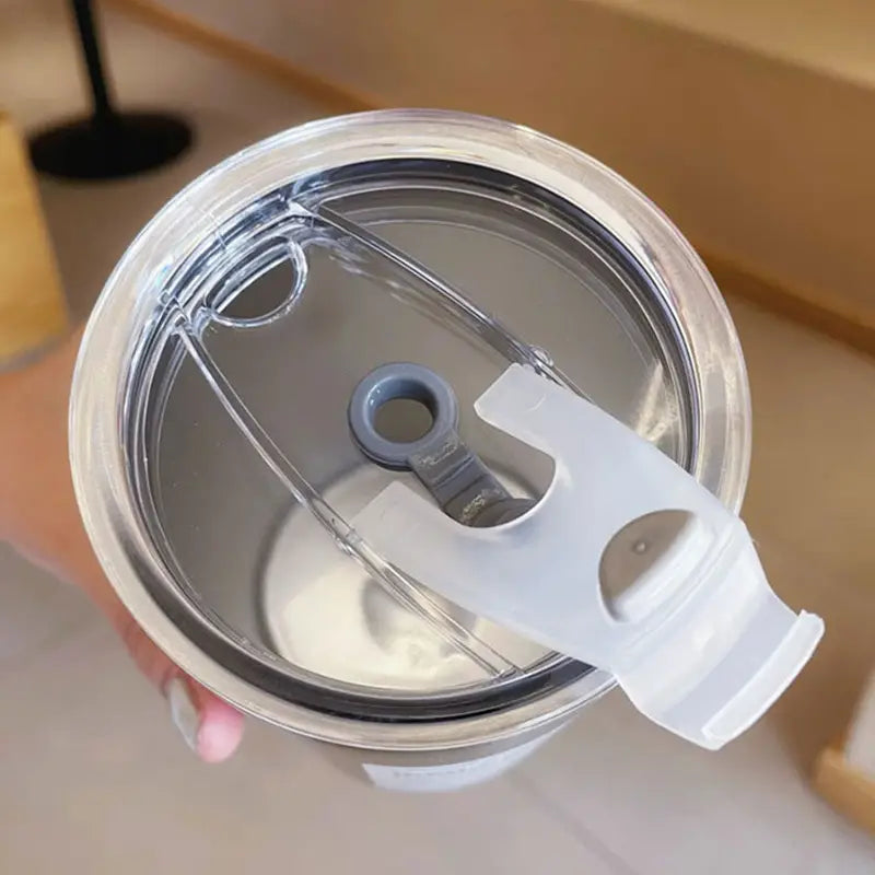 American Style Stainless Steel Coffee Cup with Straw