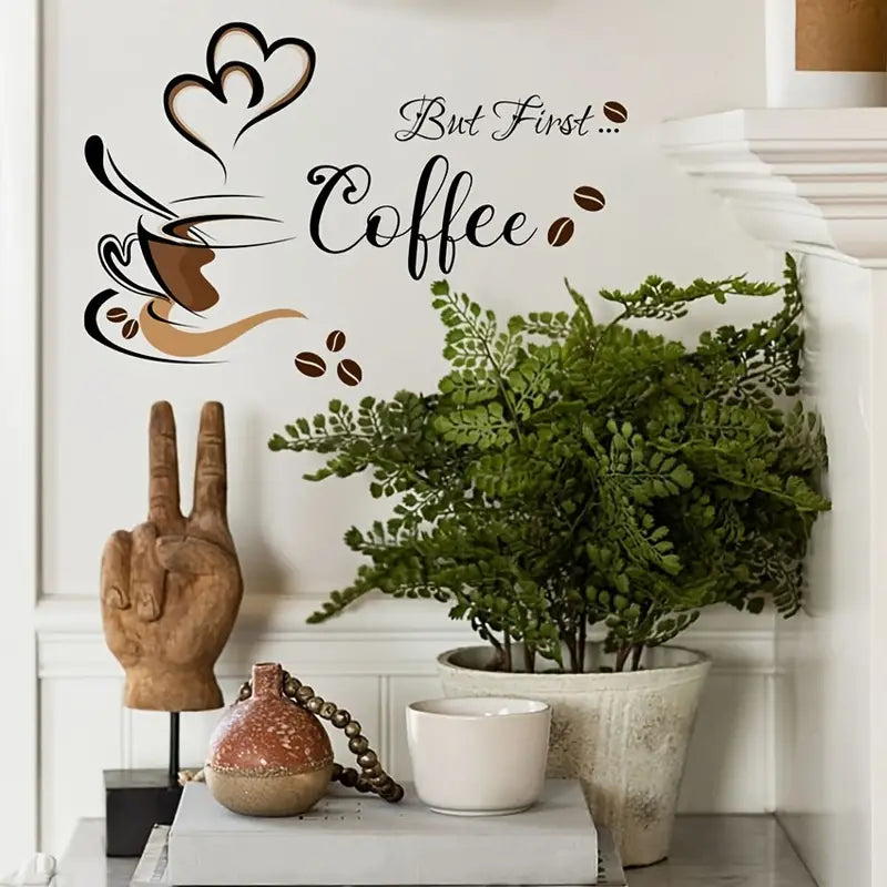 Coffee Cup Wall Sticker for Cafe and Office Decor