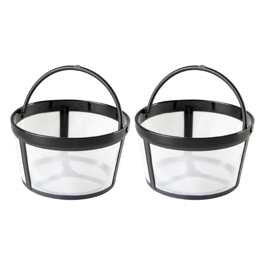 2 Pack Reusable Coffee Filters 4-8 Cup Coffee Filter Basket Nylon Mesh Coffee Filter Replacement with Handle Reusable Coffee Filters for Mr. Coffee Makers and Brewers