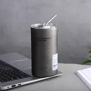 American Style Stainless Steel Coffee Cup with Straw