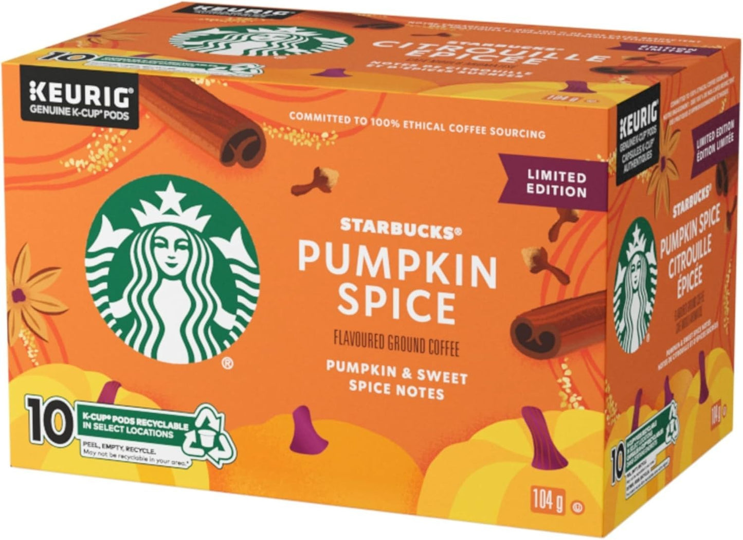 Starbucks Pumpkin Spice Keurig K-Cup Pods 10 Capsules Limited Edition