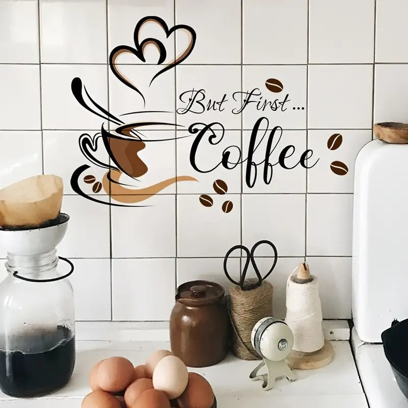 Coffee Cup Wall Sticker for Cafe and Office Decor