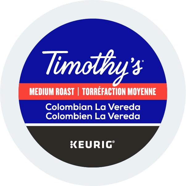 Timothy’s Colombian La Vereda, K-Cup Coffee Pods, 24/96 Count