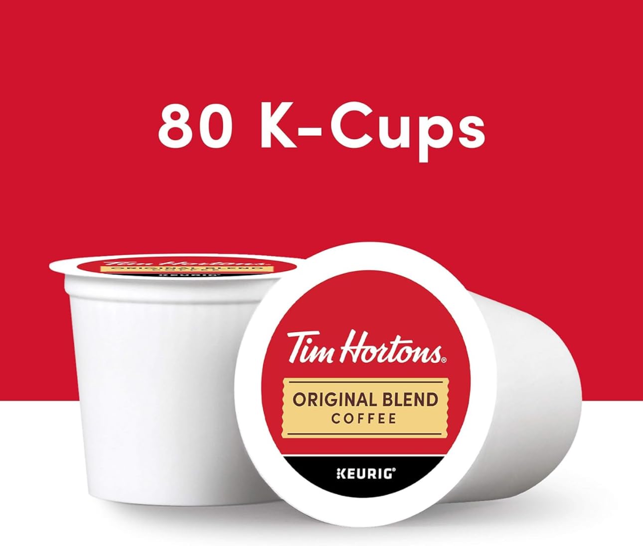 Tim Hortons Dark Roast Coffee K-Cup Pods, 80-Count | Bold & Full-Bodied Dark Roast | Compatible with Keurig Brewers