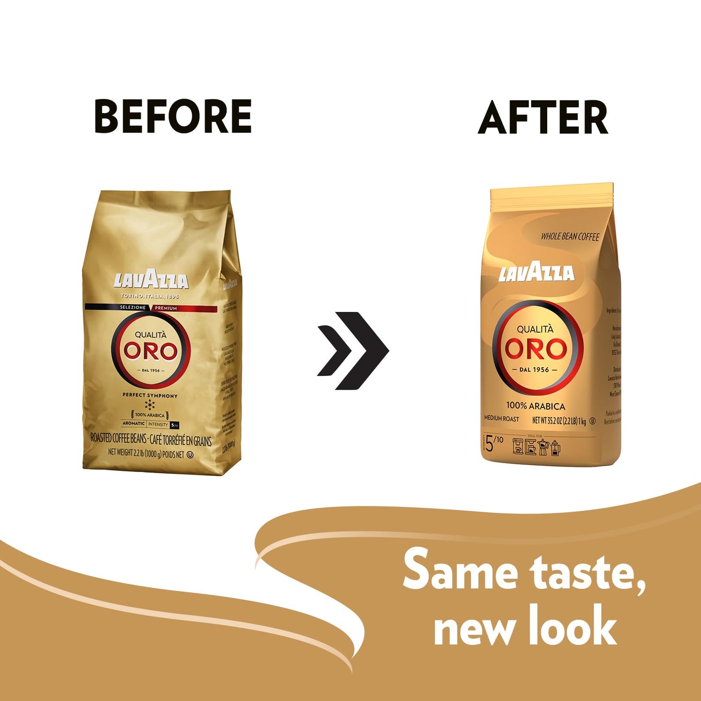 Lavazza Qualità Oro Espresso Whole Bean Coffee – Premium Arabica Blend, 1 kg