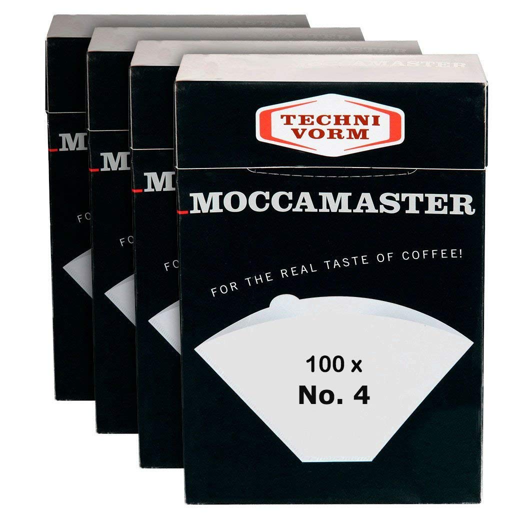 Moccamaster Technivorm 85022 Paper Filter No. 4 White | Pack of 4 Boxes x 100 Filters