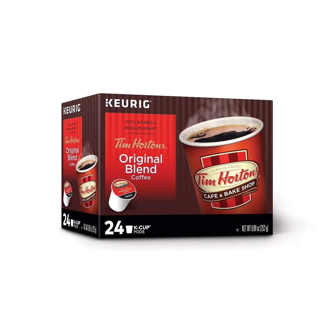 Tim Hortons Dark Roast, Coffee, 24 CountTim Hortons Dark Roast Coffee K-Cup Pods 24 Count – Bold & Rich for Keurig Brewers