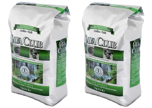 Java Club 100% Colombian Whole Bean Decaf Arabica Coffee, 2-Pack