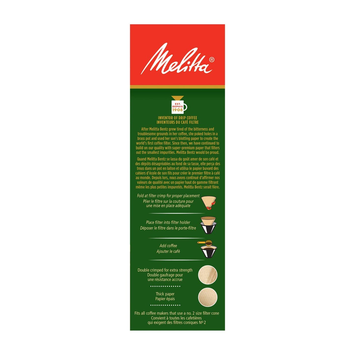 Melitta 6124 #2 Cone PA2-4 Filter Paper