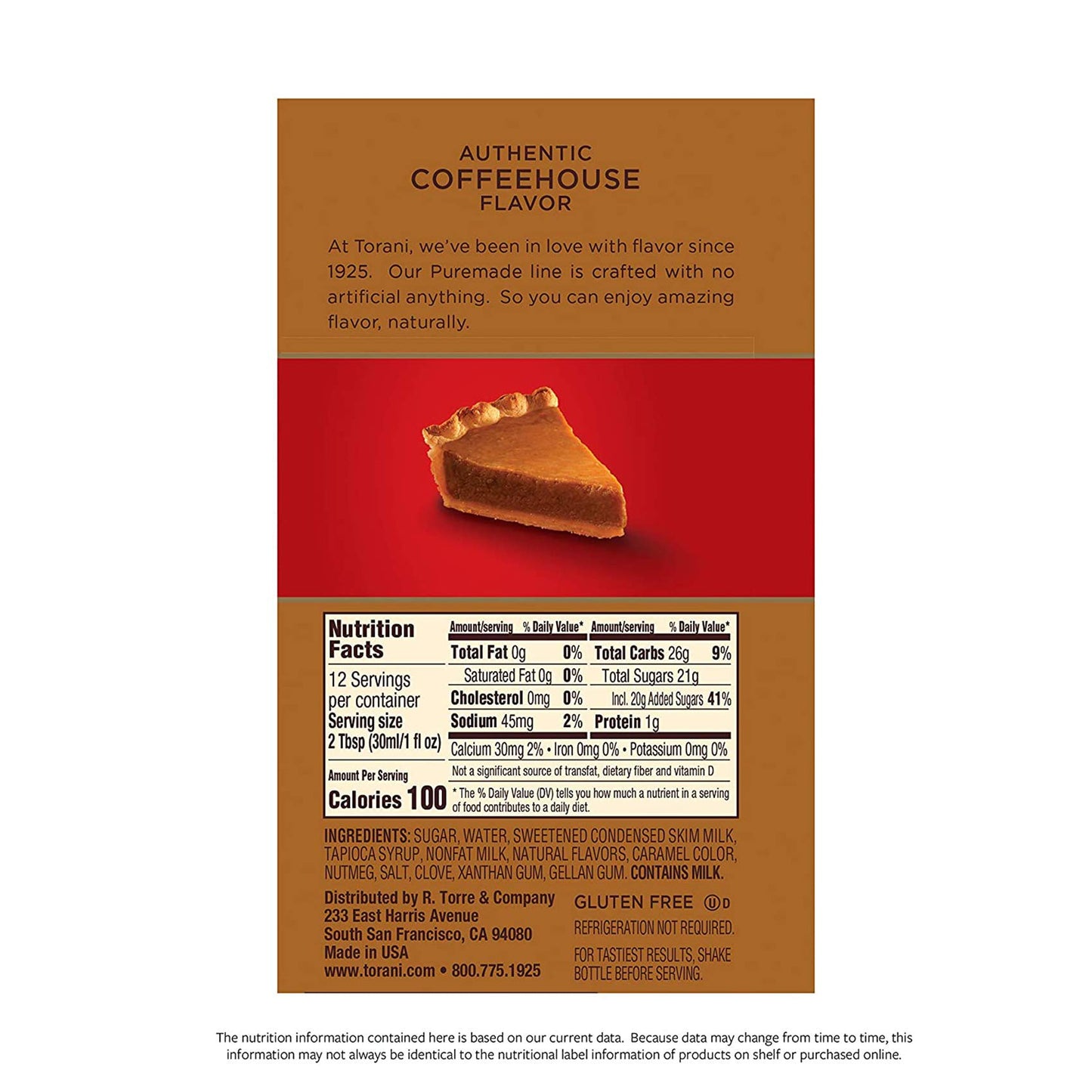 Torani Puremade Pumpkin Pie Squeeze Sauce, 16.5 Fluid Ounce, 468 g