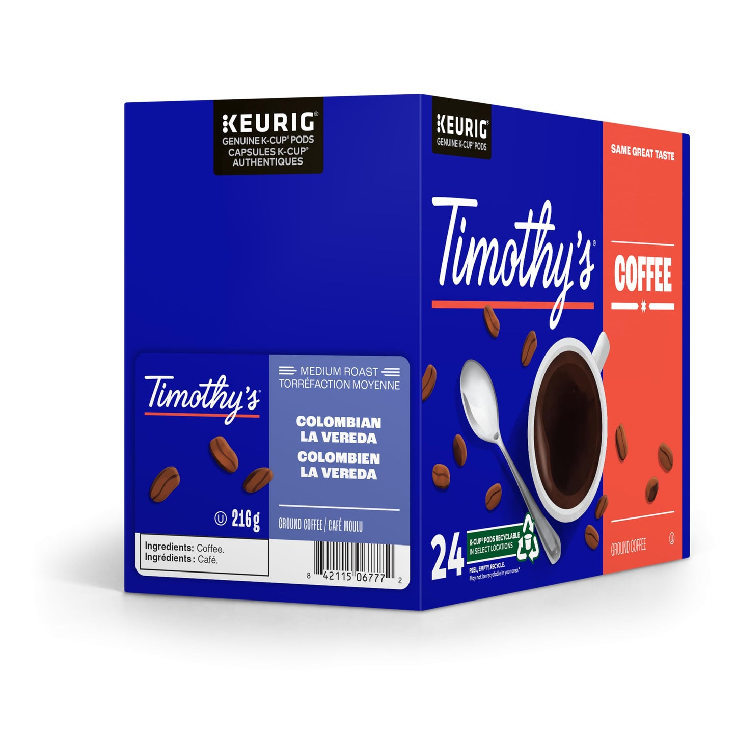Timothy’s Colombian La Vereda, K-Cup Coffee Pods, 24/96 Count