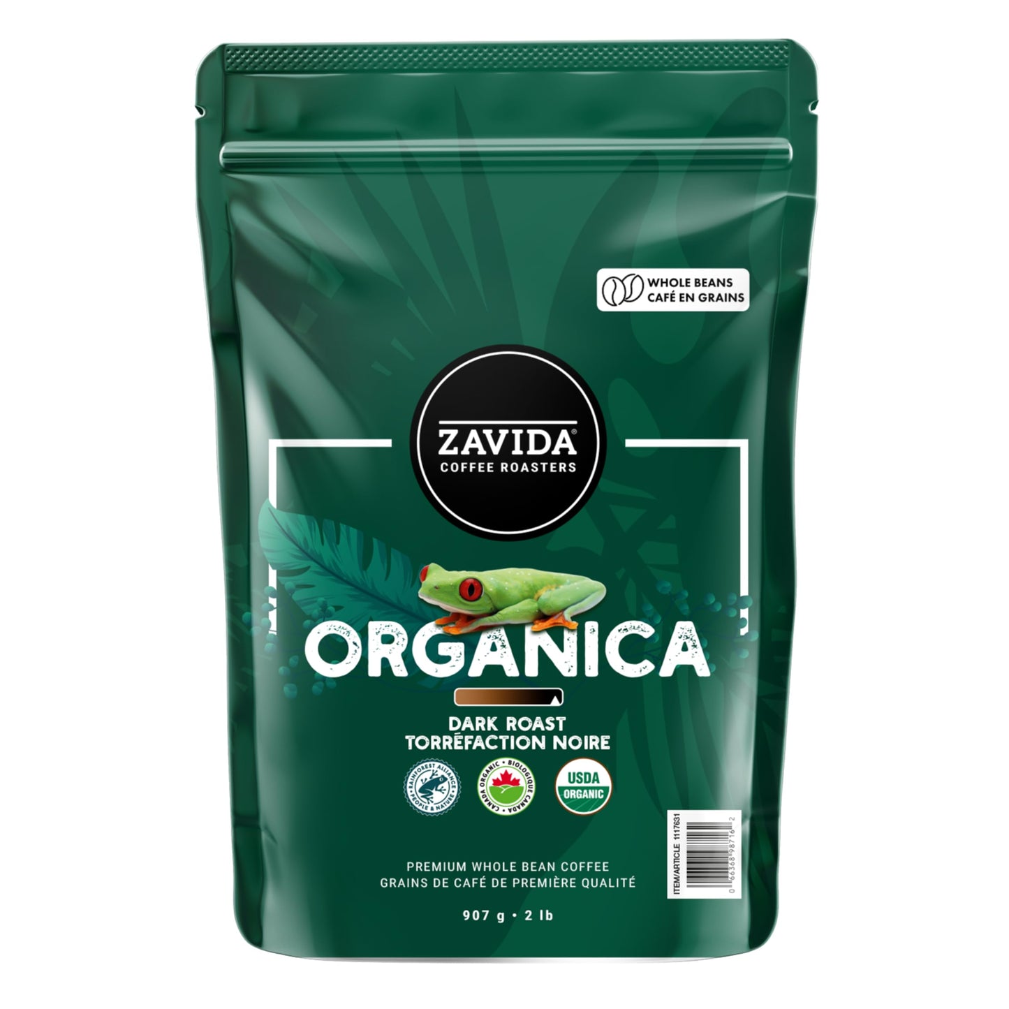 Zavida Organica Premium Whole Bean Coffee, 2 Pound Bag