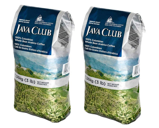 Java Club 100% Colombian Whole Bean Coffee – Premium Arabica, 2-Pack