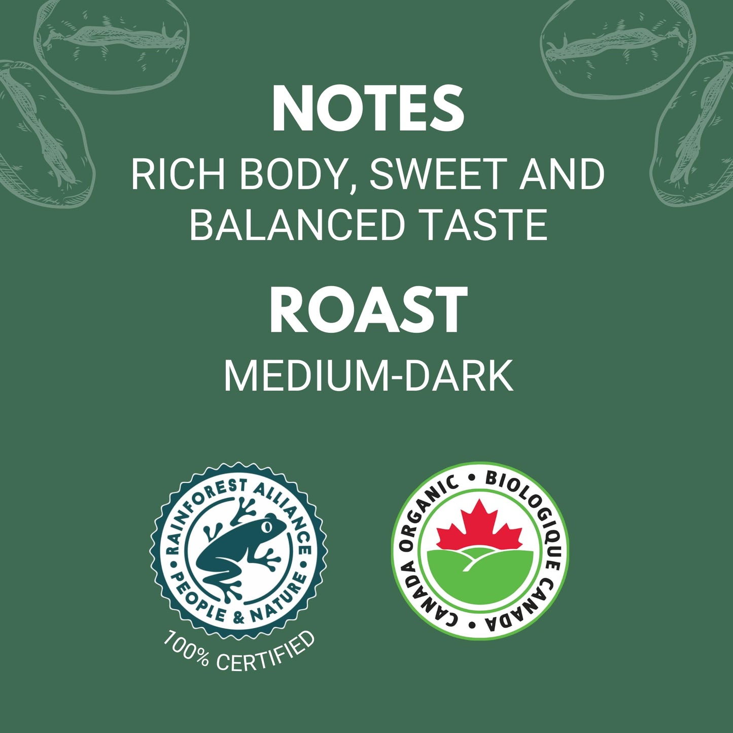 Zavida Organica Premium Whole Bean Coffee, Medium Dark Roast, RFA 100%, Kosher, Halal, Organic, 2 Pound Bag