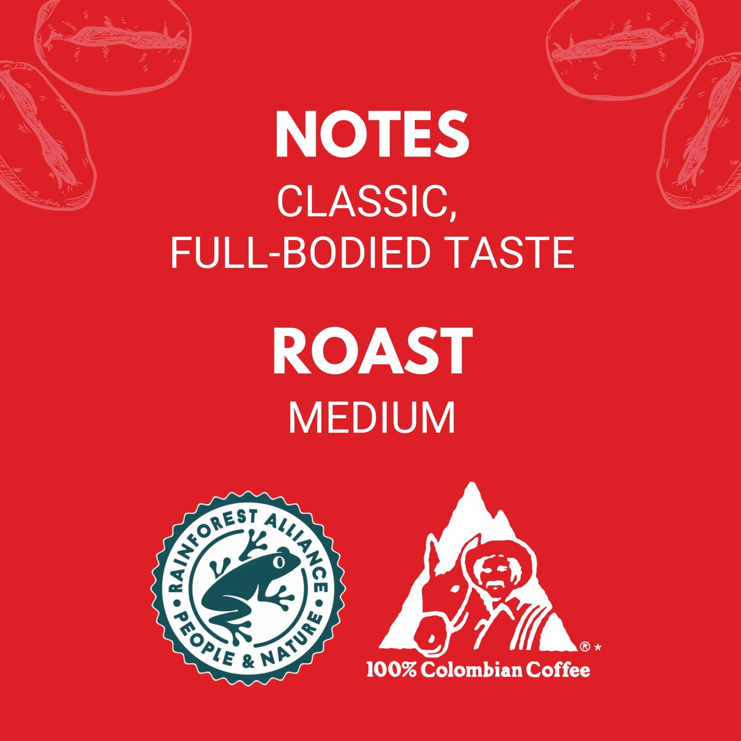 Zavida 100% Colombian Whole Bean Coffee – Medium Roast Arabica, 907g (2 lb)