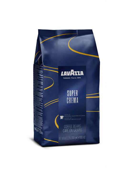 Lavazza Super Crema Whole Bean Coffee Blend, Medium Espresso Roast, 2.2 Pound (Pack of 1) Authentic Italian, Blended And Roasted in Italy, Produced in a nut-free facility center, Mild and creamy