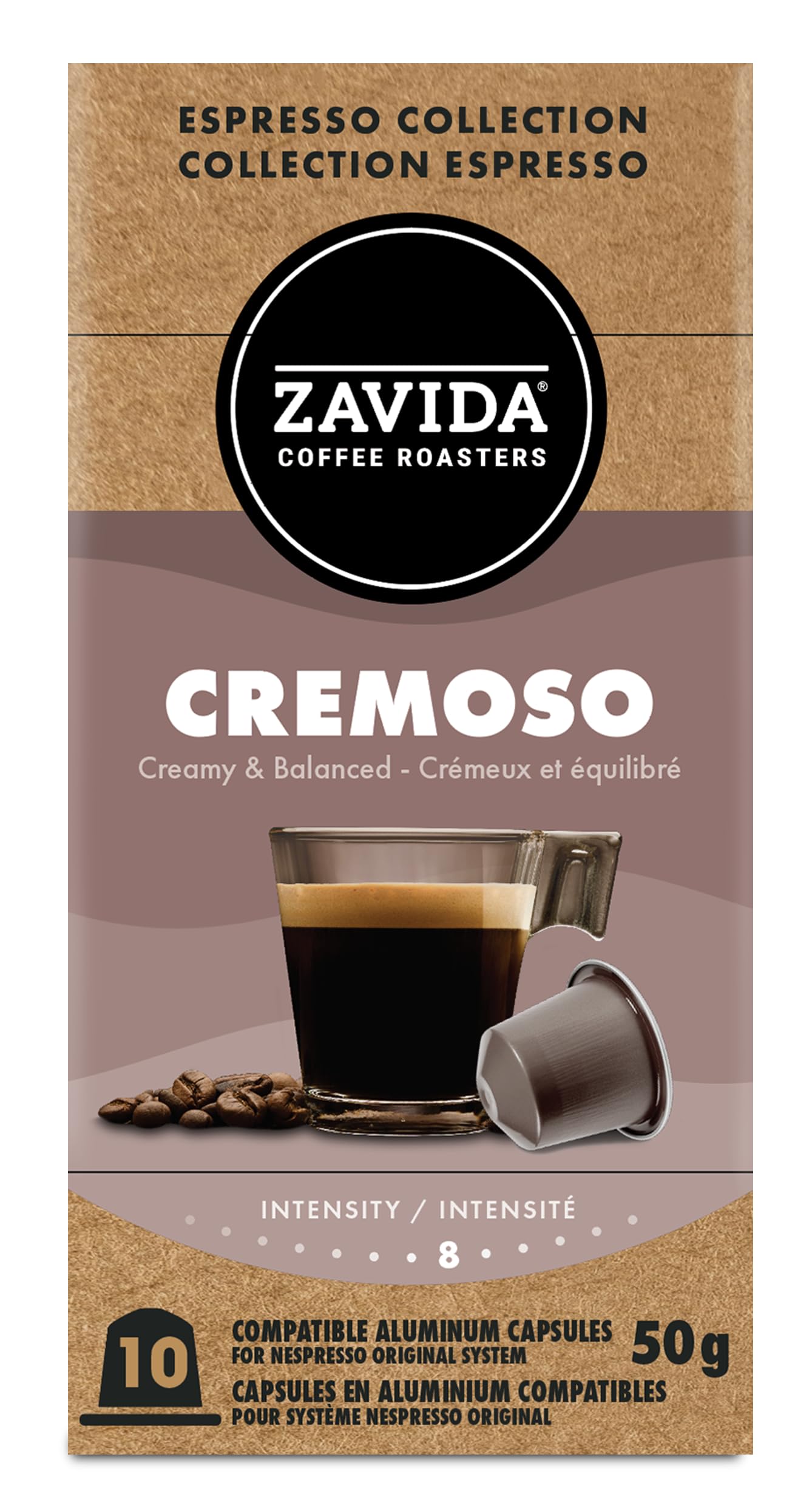 Zavida Cremoso Espresso Single Serve Capsule, 5 g, 6 x 10 pack, (60 count)