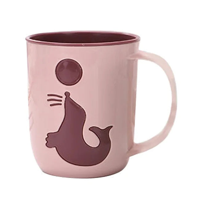 Dolphin Pattern Couples Cups for Coffee and Toothbrushes