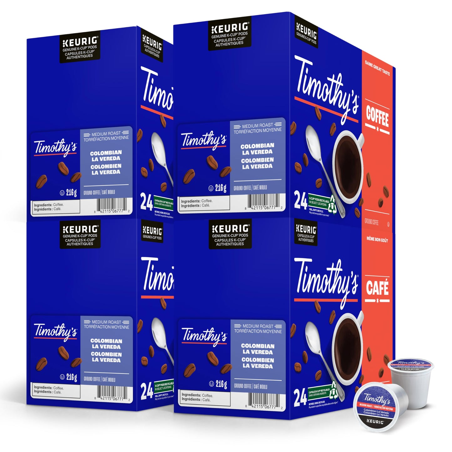 Timothy’s Colombian La Vereda, K-Cup Coffee Pods, 24/96 Count