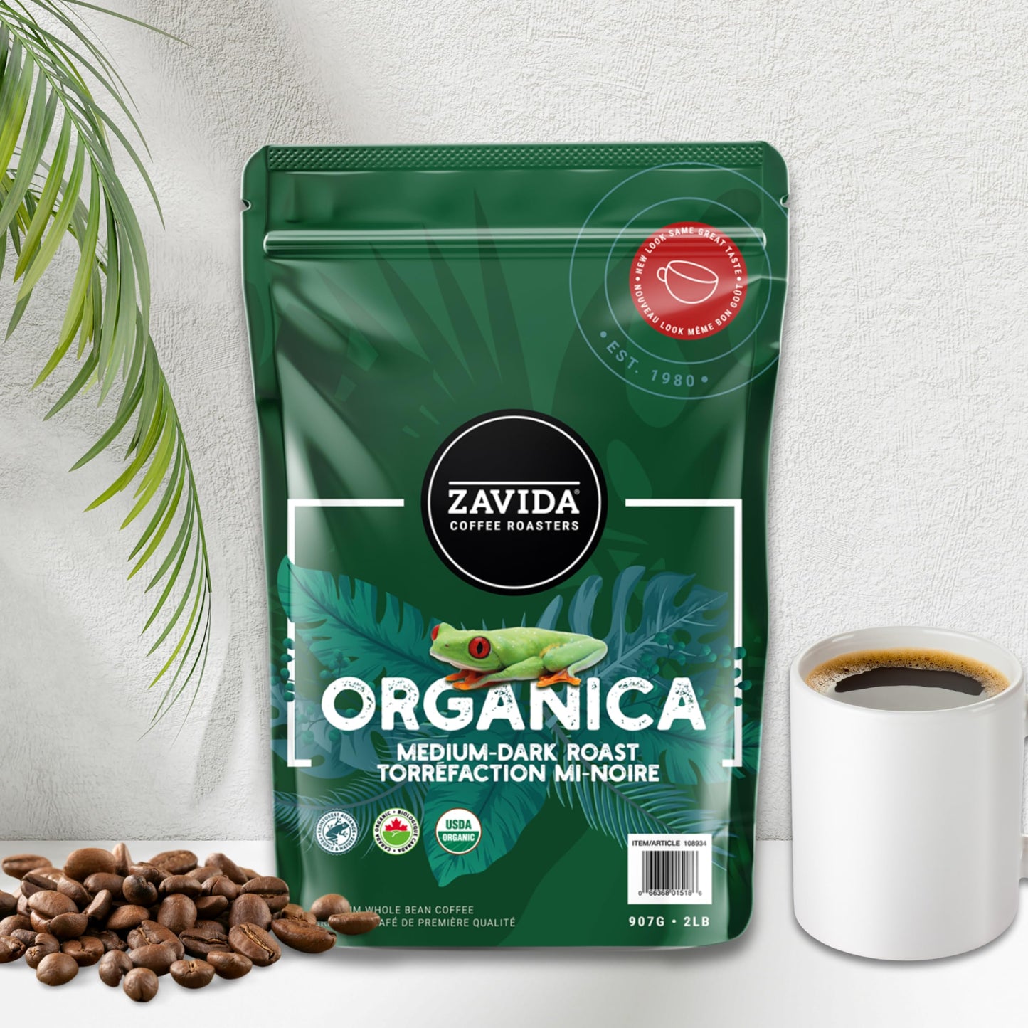 Zavida Organica Premium Whole Bean Coffee, 2 Pound Bag