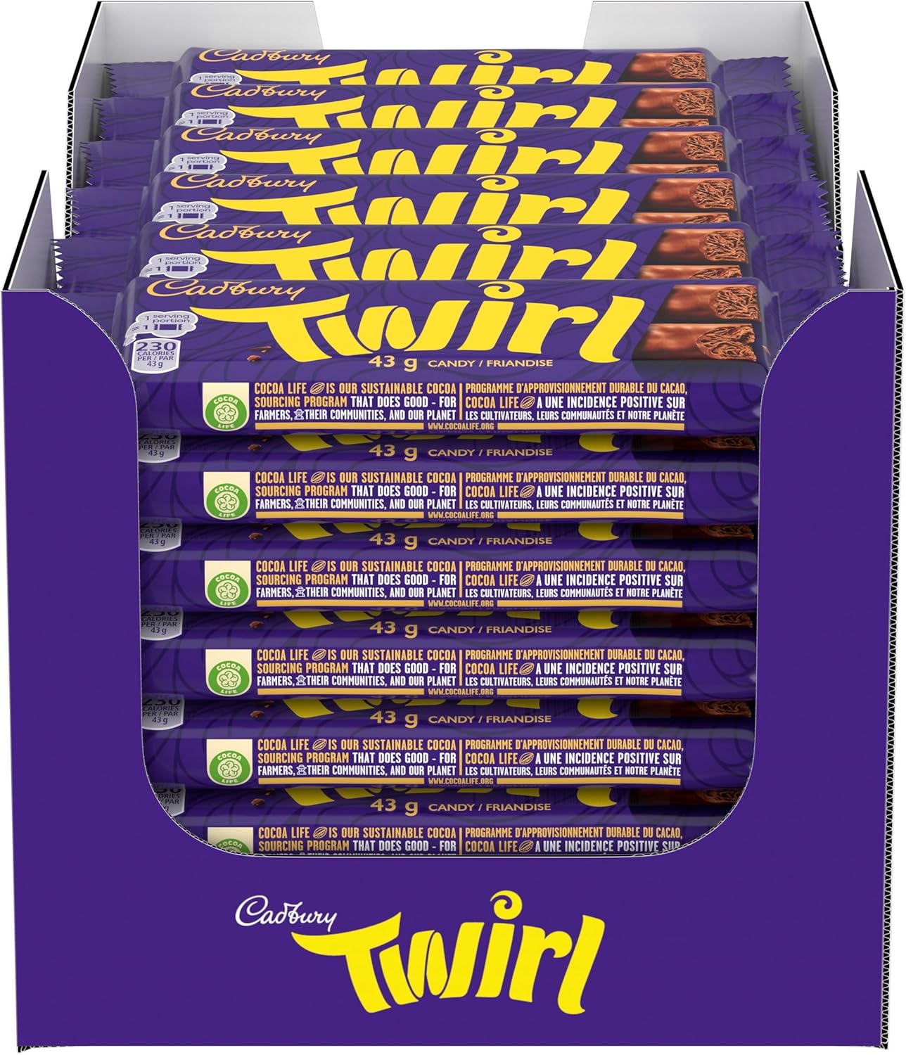 Cadbury Twirl Chocolate Fingers, 43g (Pack of 48)