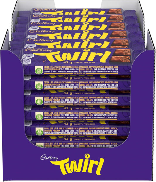 Cadbury Twirl Chocolate Fingers, 43g (Pack of 48)