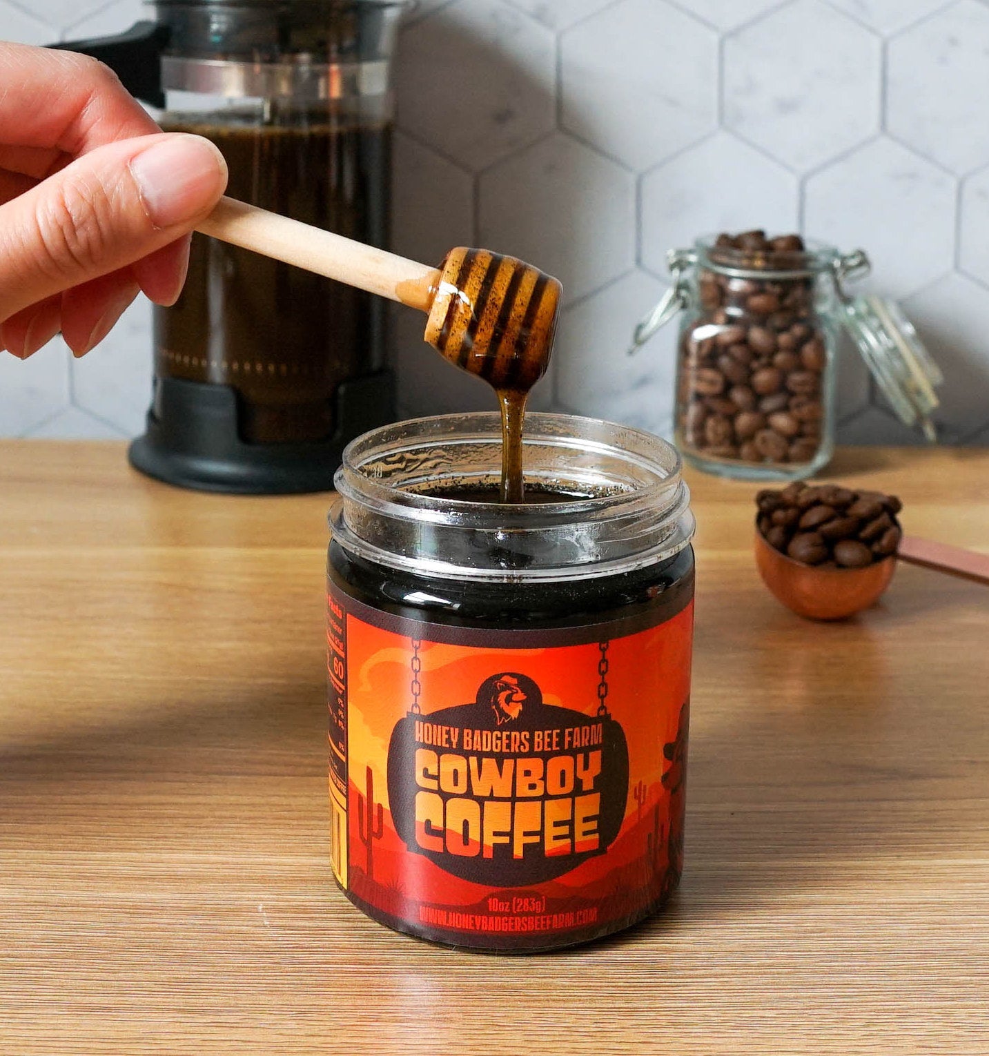 Cowboy Coffee - Instant Honey Coffee - All-in-one - Just add to hot water-1