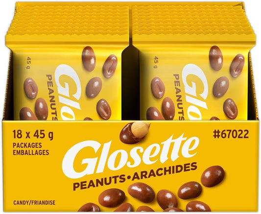 Hershey Glosette Chocolate Covered Peanut Candy Bars, Individually Wrapped, 45g (Pack of 18 Candy Chocolate Bars)