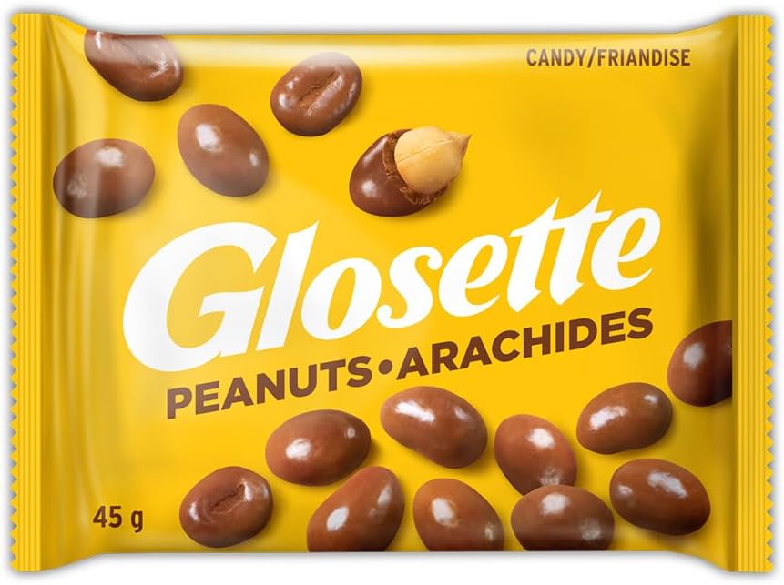 Hershey Glosette Chocolate Covered Peanut Candy Bars, Individually Wrapped, 45g (Pack of 18 Candy Chocolate Bars)
