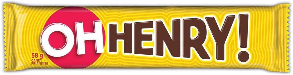 Hershey Oh Henry Candy Bars, Individually Wrapped, 58g (Pack of 24 Candy Chocolate Bars)