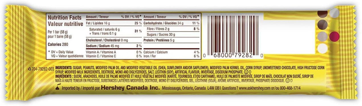 Hershey Oh Henry Candy Bars, Individually Wrapped, 58g (Pack of 24 Candy Chocolate Bars)