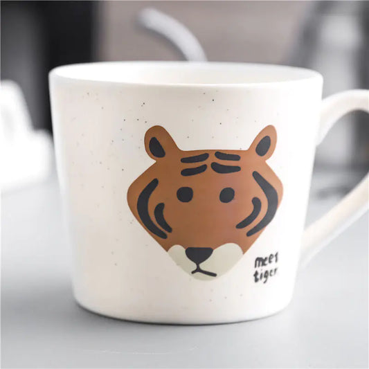 Kawaii Cat Tiger Koala Lion Ceramic Coffee Cup (1pc)