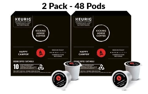 2 Pack x Kicking Horse Happy Camper Coffee Pods – 48 Pods (2 x 24 Count) Keurig K-Cup Pods | Smooth Medium Roast, Organic & Fairtrade (Copy)