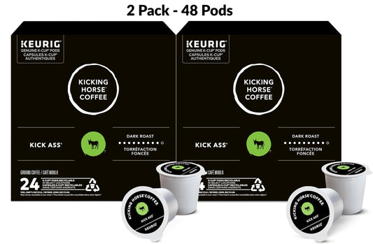 2 Pack x Kicking Horse Kick Ass Coffee Pods – 48 (2x24 Count) Keurig K-Cup Pods | Bold, Dark Roast, Organic, Fairtrade (Copy)