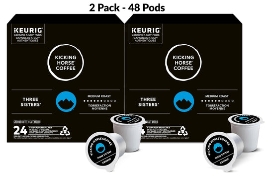 2 Pack x Kicking Horse Three Sisters Coffee Pods – 48 Pods (2 x 24 Count) Keurig K-Cup Pods | Smooth Medium Roast, Organic & Fairtrade (Copy)
