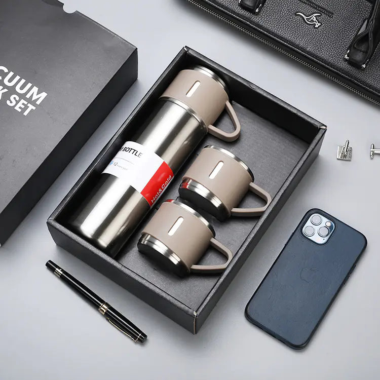 Modern Design Stainless Steel Insulated Tea Cup Gift Set