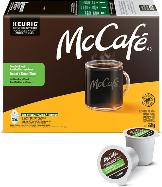 2 Pack x McCafé Premium Roast Decaf Coffee Pods – 48 Pods (2 x 24 Count) Keurig K-Cup Pods | Smooth Medium Roast, Caffeine-Free