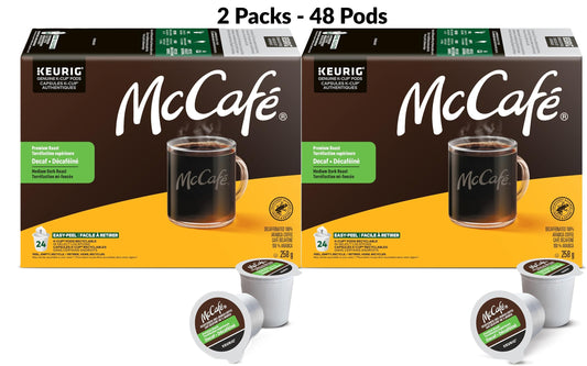 2 Pack x McCafé Premium Roast Decaf Coffee Pods – 48 Pods (2 x 24 Count) Keurig K-Cup Pods | Smooth Medium Roast, Caffeine-Free
