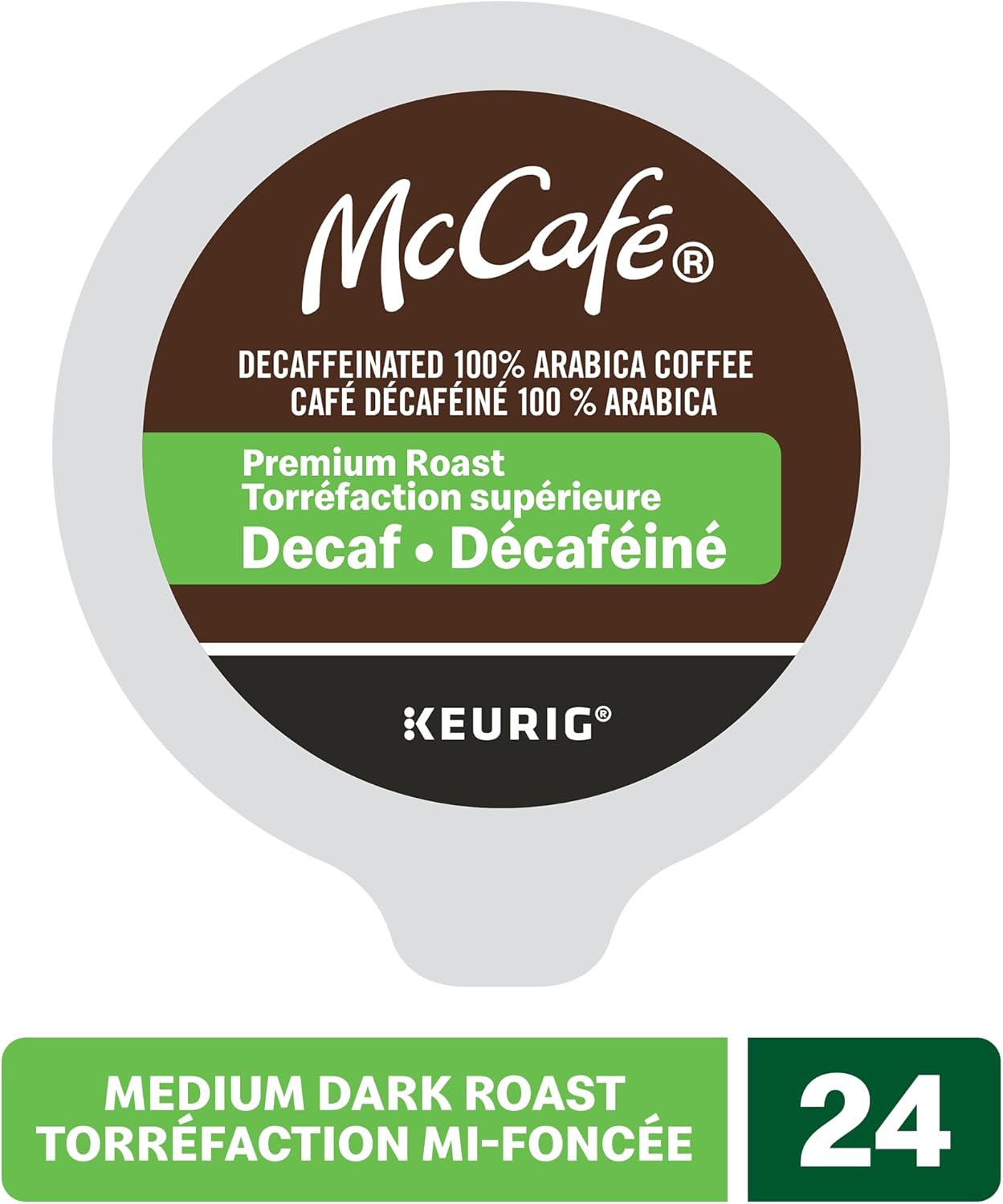 McCafé Premium Roast Decaf Coffee Pods – 24 Count Keurig K-Cup Pods | Smooth Medium Roast, Caffeine-Free