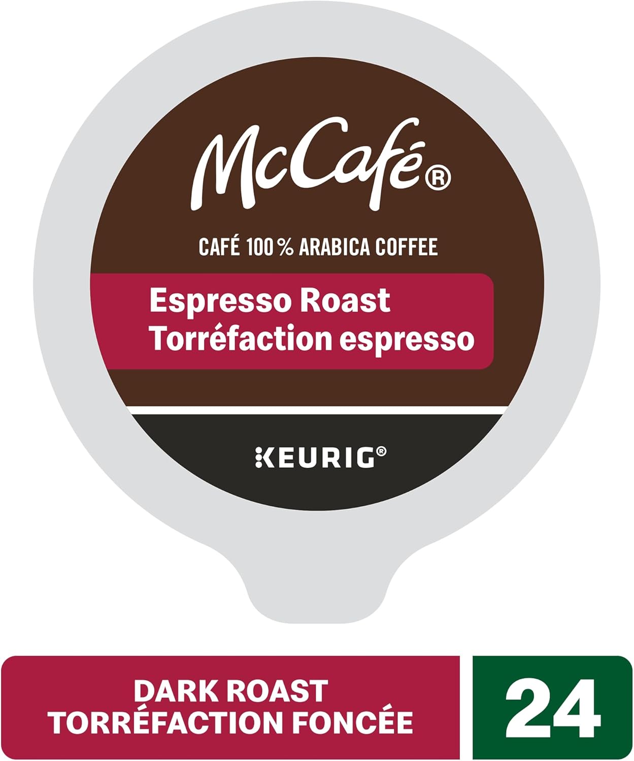 McCafe Espresso Roast K-Cup Pods Coffee, Dark Roast, 24 Count – 100% Arabica, Compatible with Keurig Brewers – Bold, Rich & Smooth Café-Quality Flavor at Home