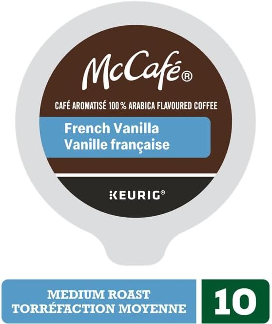 McCafé French Vanilla Coffee Pods – 60 Count (6×10) Keurig K-Cup Pods | Medium Roast, Smooth & Flavoured